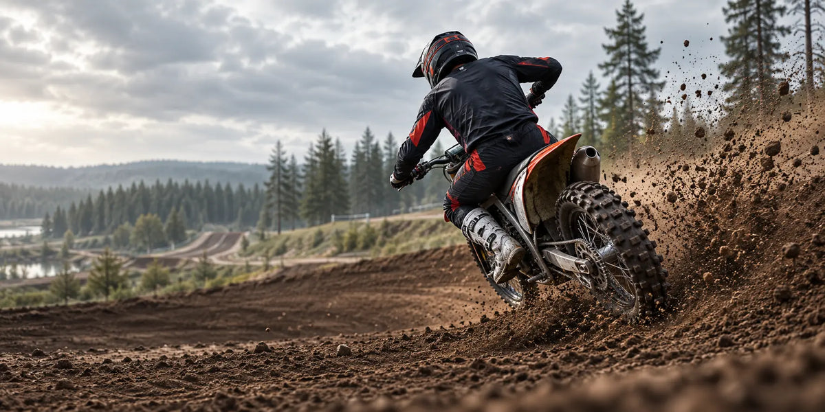 Motocrossförare på crossbana – crossdäck, delar och utrustning från MX Fritid